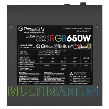 Блок питания Thermaltake Toughpower Grand RGB 650W Gold RGB Sync Edition (PS-TPG-0650FPCGEU-S) картинка 7